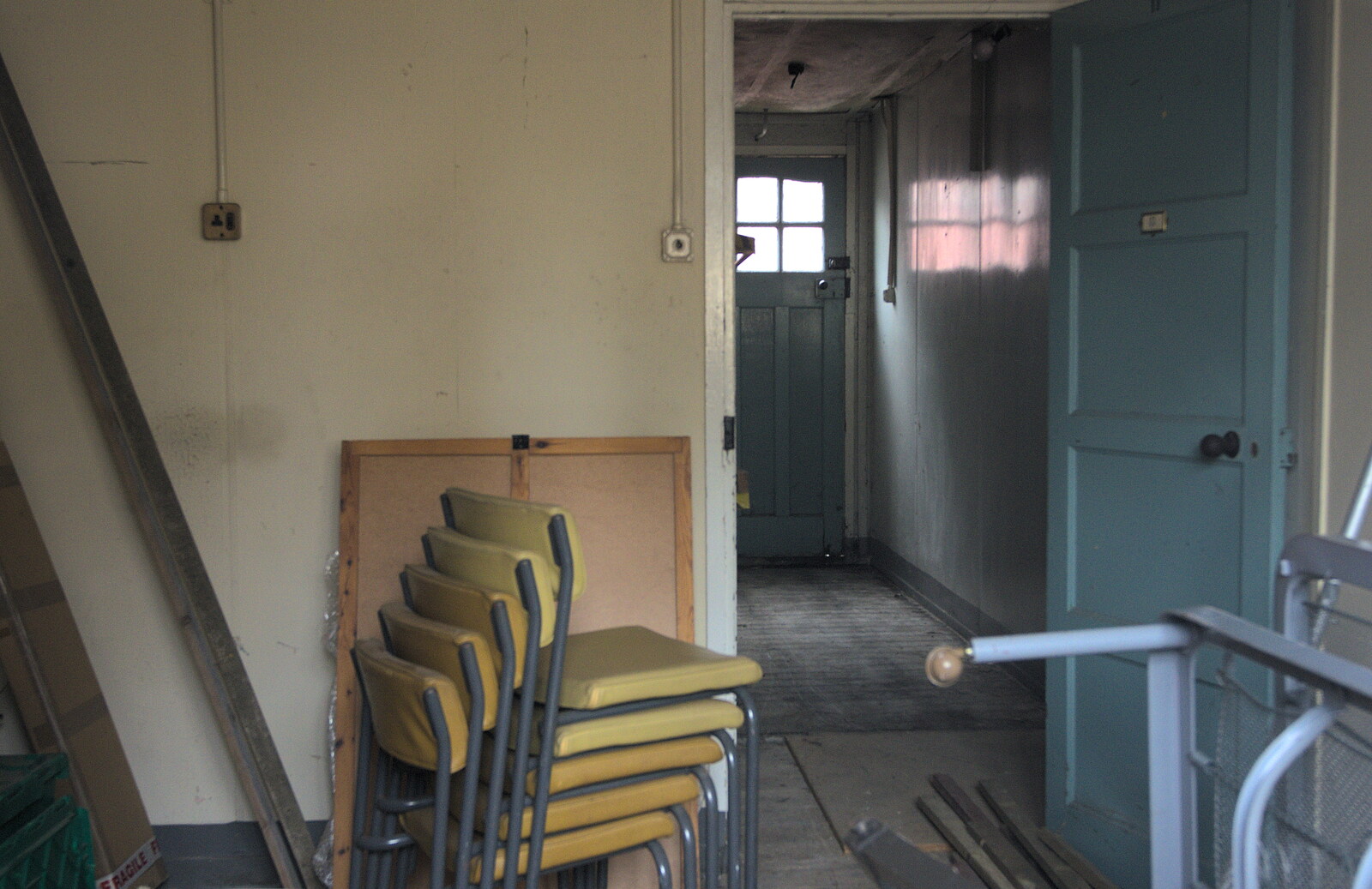 A stack of chairs in a derelict hut from TouchType does Bletchley Park, Bletchley, Bedfordshire - 20th July 2012
