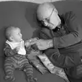 Grandad and Harry, Stick Game at the Cross Keys, Redgrave, Suffolk - 20th July 2012