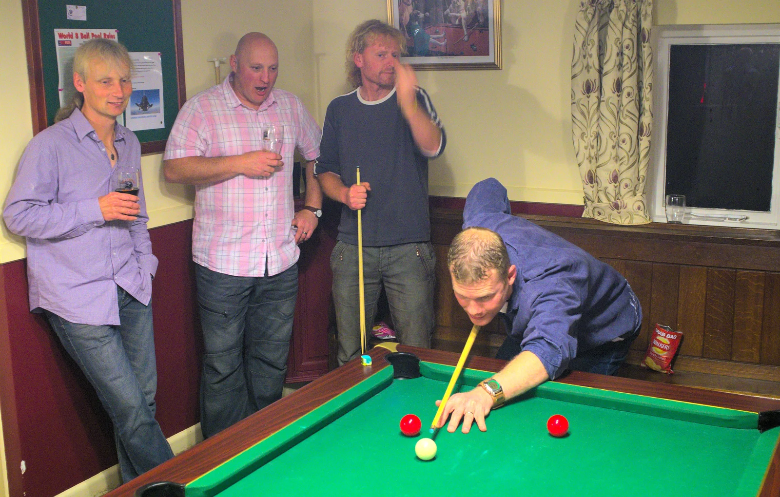 Mikey takes another shot, from Stick Game at the Cross Keys, Redgrave, Suffolk - 20th July 2012