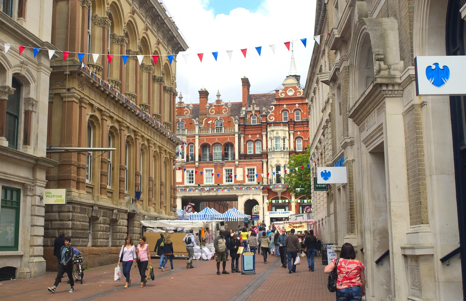 Princes Street in Ipswich, looking up to Cornhill, from Stick Game at the Cross Keys, Redgrave, Suffolk - 20th July 2012