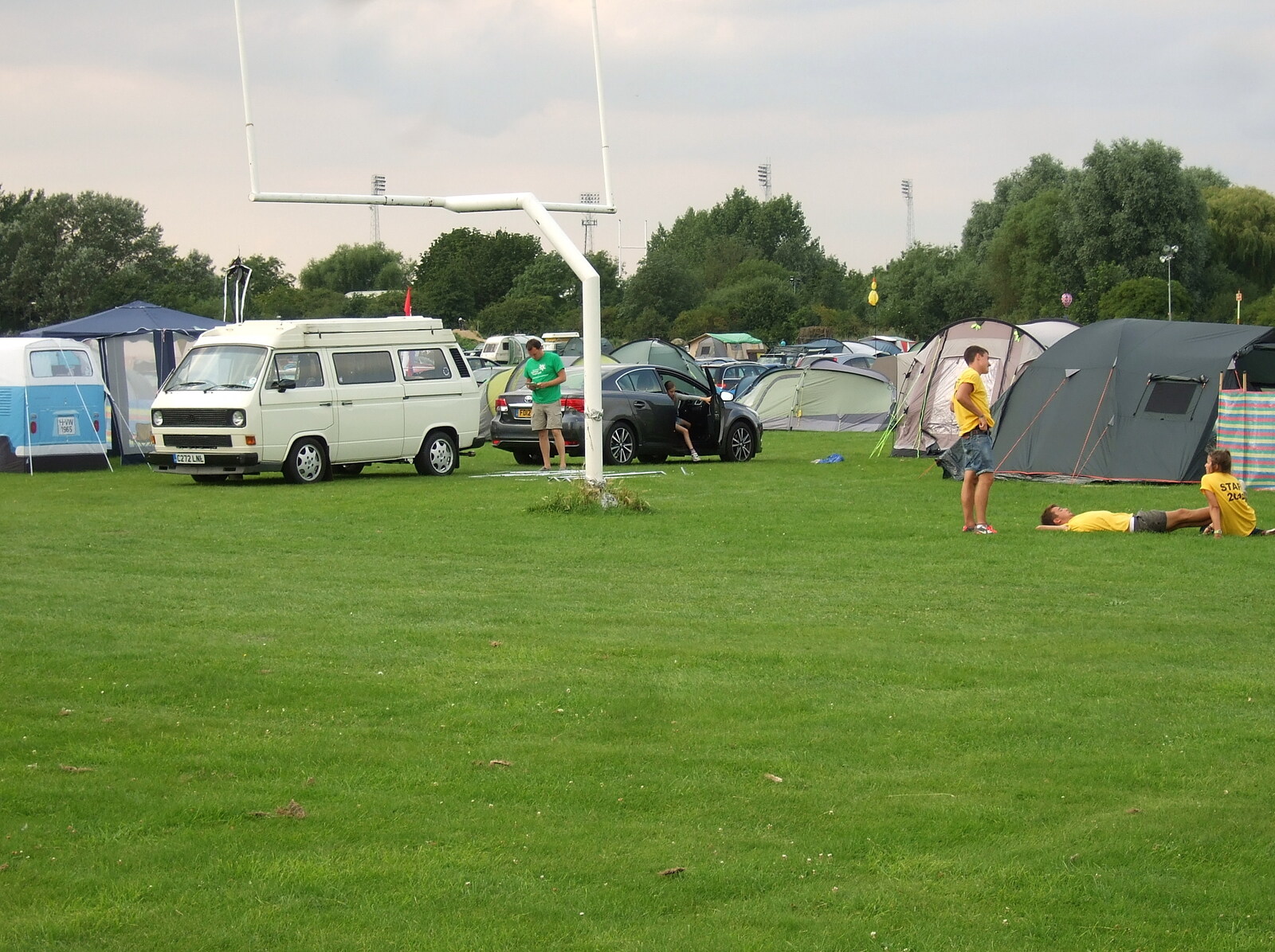 Tent City on Coldham's Common, and another van from The Cambridge Folk Festival, Cherry Hinton, Cambridge - 28th July 2012