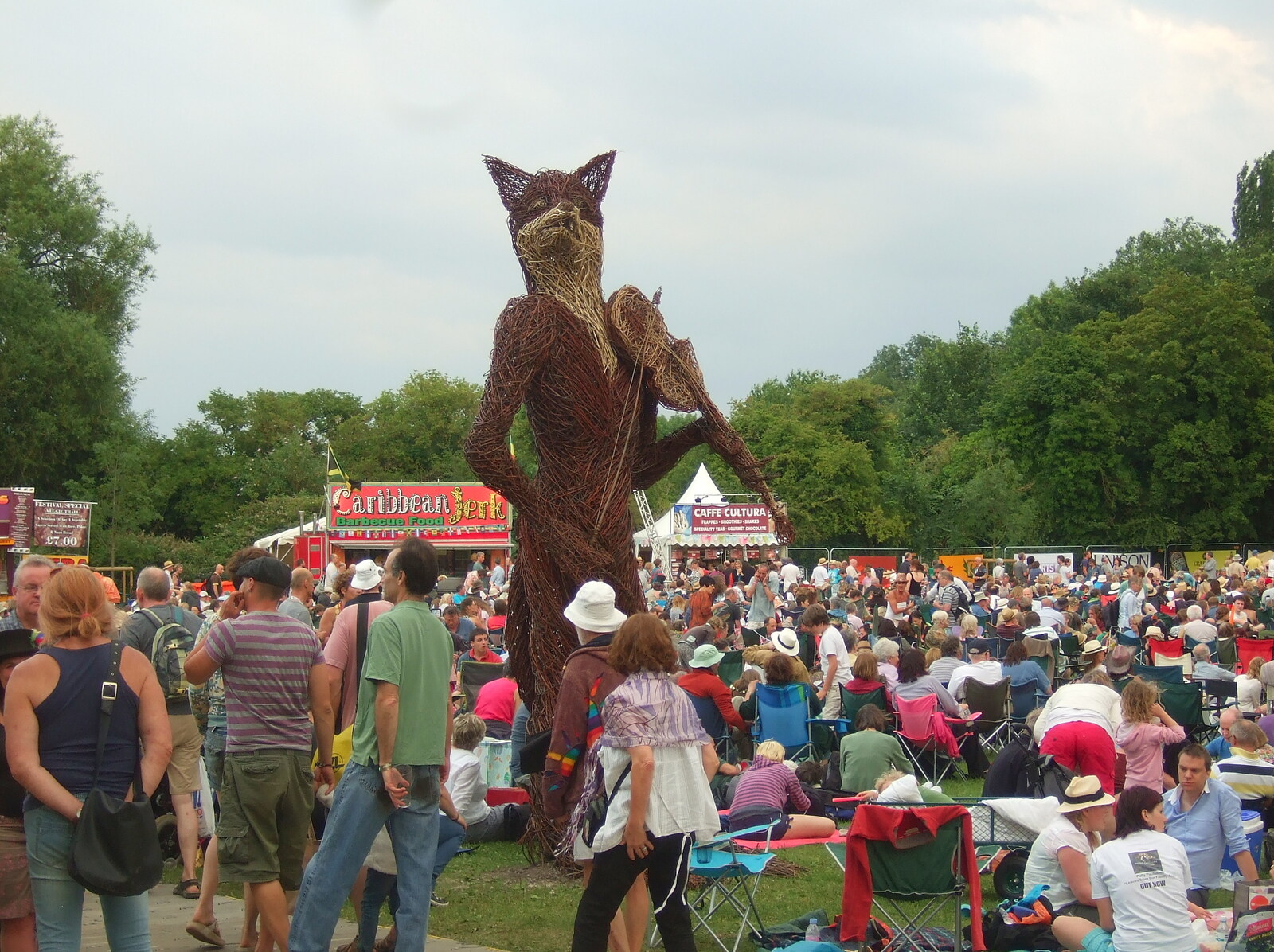 There's a big wicker fox with a fiddle from The Cambridge Folk Festival, Cherry Hinton, Cambridge - 28th July 2012