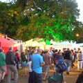 Some trees are lit up with green light, The Cambridge Folk Festival, Cherry Hinton, Cambridge - 28th July 2012