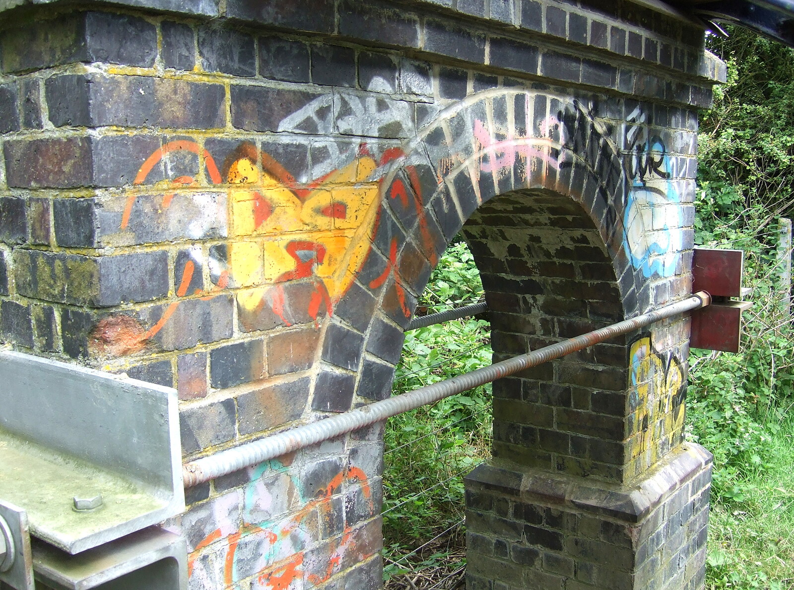 Graffiti on a bridge from The Cambridge Folk Festival, Cherry Hinton, Cambridge - 28th July 2012