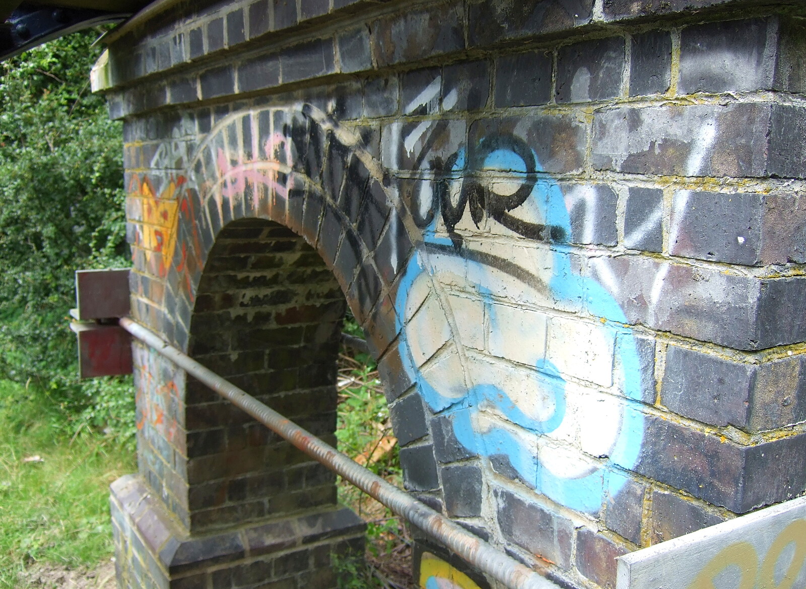 Another graffiti'd pillar from The Cambridge Folk Festival, Cherry Hinton, Cambridge - 28th July 2012