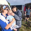 Katrina says hello to Harry, The RSPB Charity Bike Ride, Little Glemham, Suffolk - 5th August 2012
