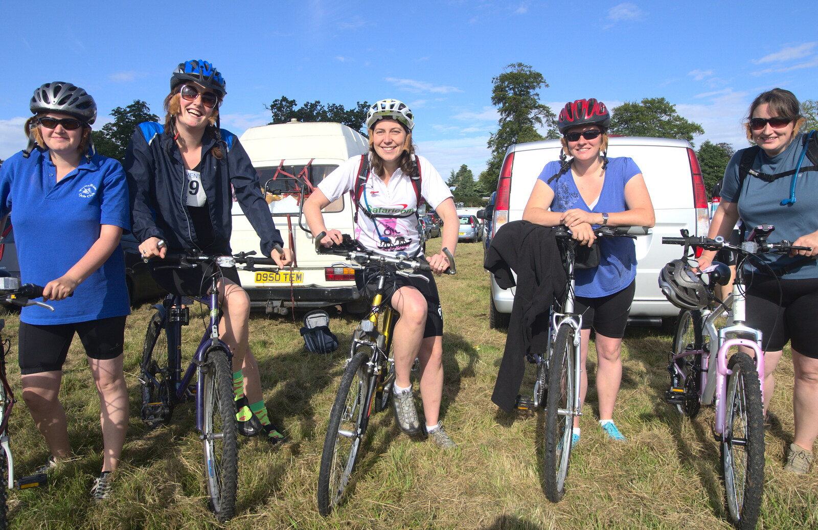 Isobel in a group photo before the Off from The RSPB Charity Bike Ride, Little Glemham, Suffolk - 5th August 2012