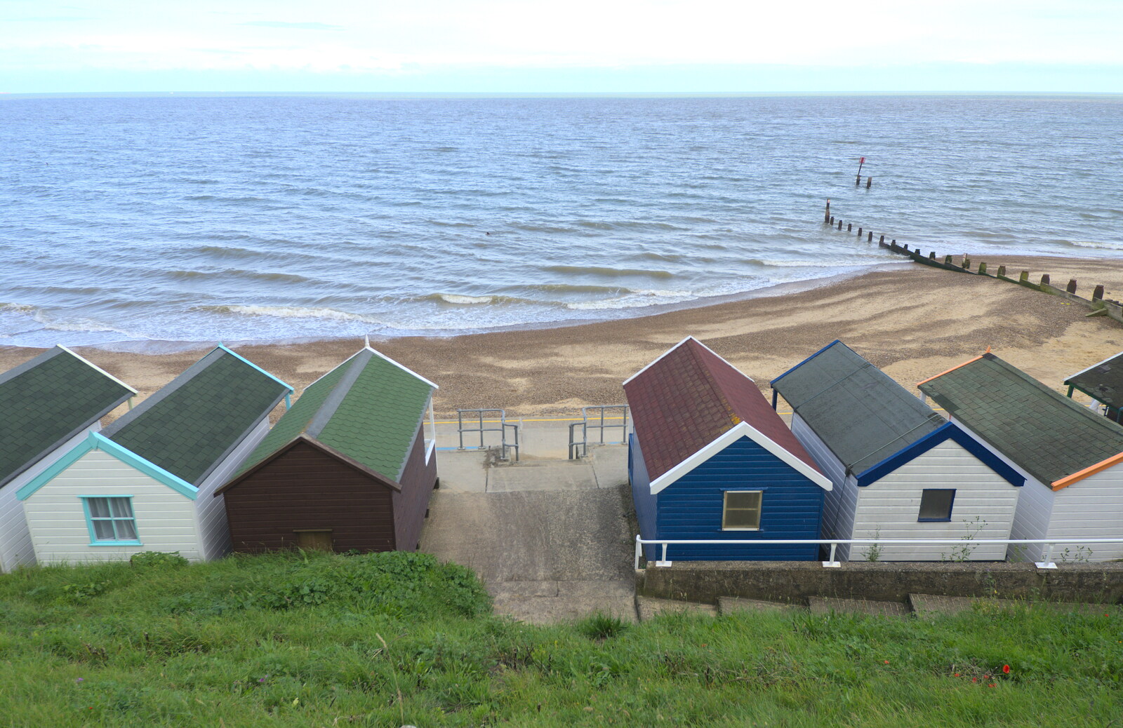 Southwold beach huts from The RSPB Charity Bike Ride, Little Glemham, Suffolk - 5th August 2012