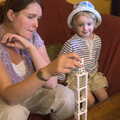 Isobel and Fred make a tower of dominos, Lunch in Amandines and Southwark Graffiti, London and Diss - 15th August 2012