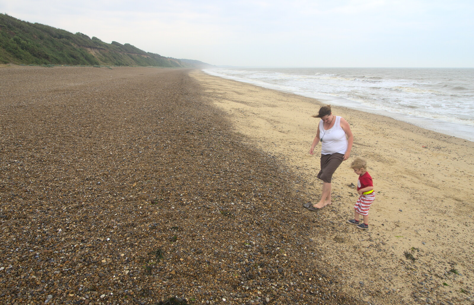 On the shingly beach from Camping by the Seaside, Cliff House, Dunwich, Suffolk - 15th August 2012