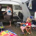 Breakfast in the van, Camping by the Seaside, Cliff House, Dunwich, Suffolk - 15th August 2012