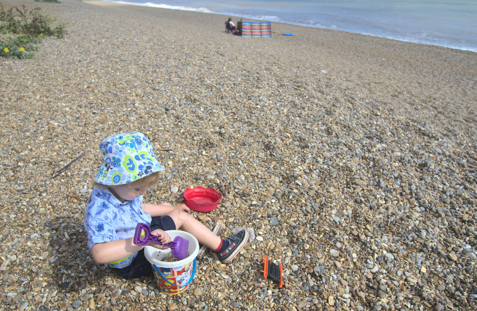 Back on the beach on a sunnier day from Camping by the Seaside, Cliff House, Dunwich, Suffolk - 15th August 2012