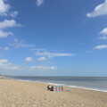 A solitary windbreak, Camping by the Seaside, Cliff House, Dunwich, Suffolk - 15th August 2012
