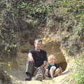 Nosher and Fred up a cliff, Camping by the Seaside, Cliff House, Dunwich, Suffolk - 15th August 2012