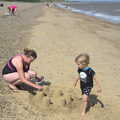 Isobel and Fred do sandcastles, Camping by the Seaside, Cliff House, Dunwich, Suffolk - 15th August 2012