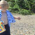 Fred wanders around with his shirt half off, Camping by the Seaside, Cliff House, Dunwich, Suffolk - 15th August 2012