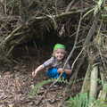 Fred discovers a den in the woods, Camping by the Seaside, Cliff House, Dunwich, Suffolk - 15th August 2012