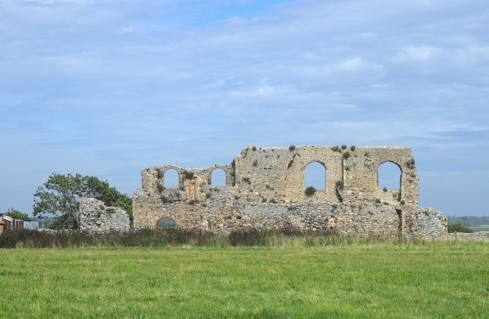 The ruins of Dunwich Abbey from Camping by the Seaside, Cliff House, Dunwich, Suffolk - 15th August 2012