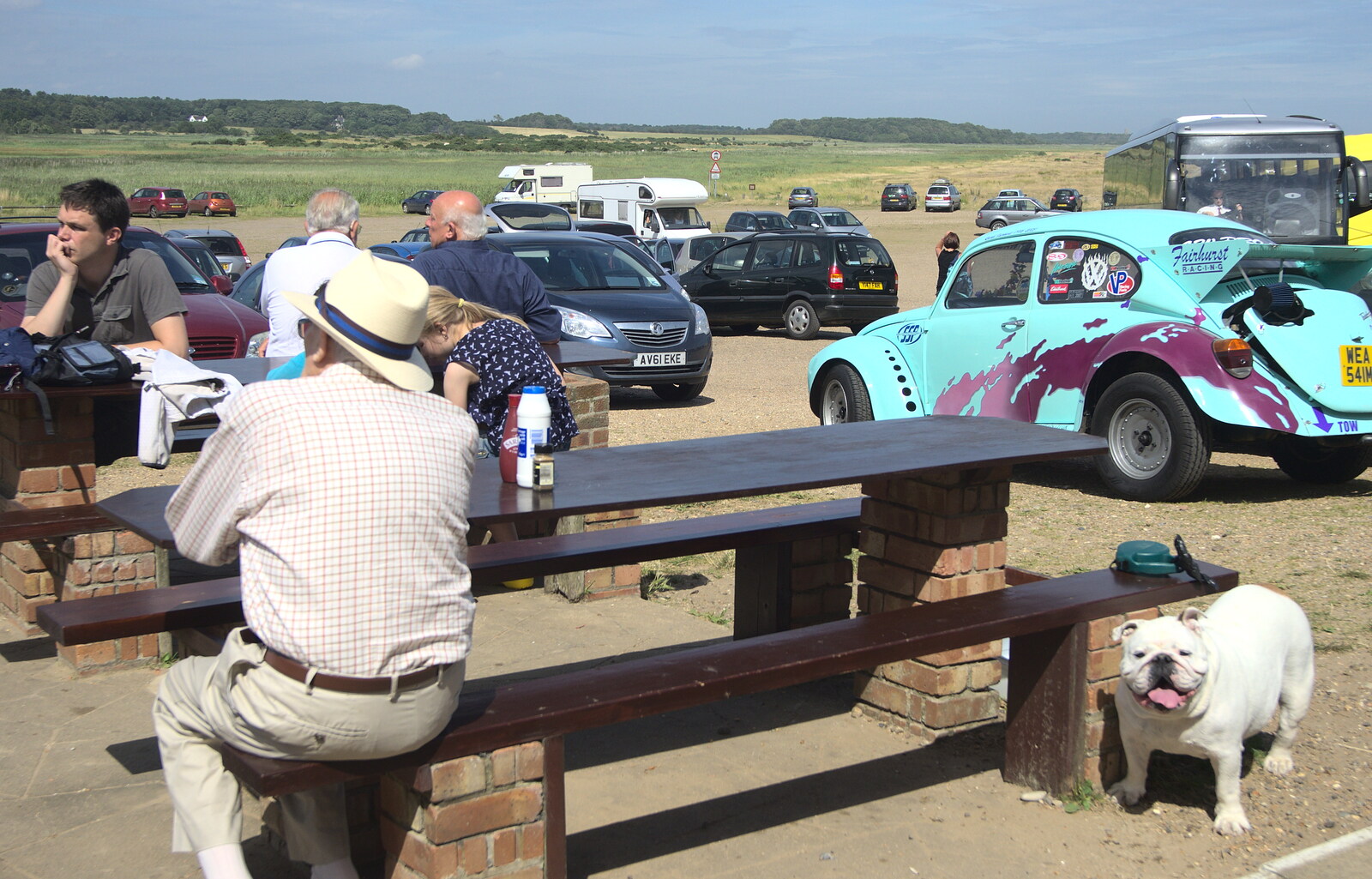 A hot-rod Beetle and a chunky dog from Camping by the Seaside, Cliff House, Dunwich, Suffolk - 15th August 2012