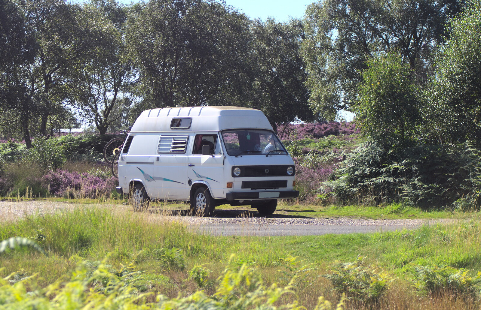 The van parked up on Dunwich Heath from Camping by the Seaside, Cliff House, Dunwich, Suffolk - 15th August 2012