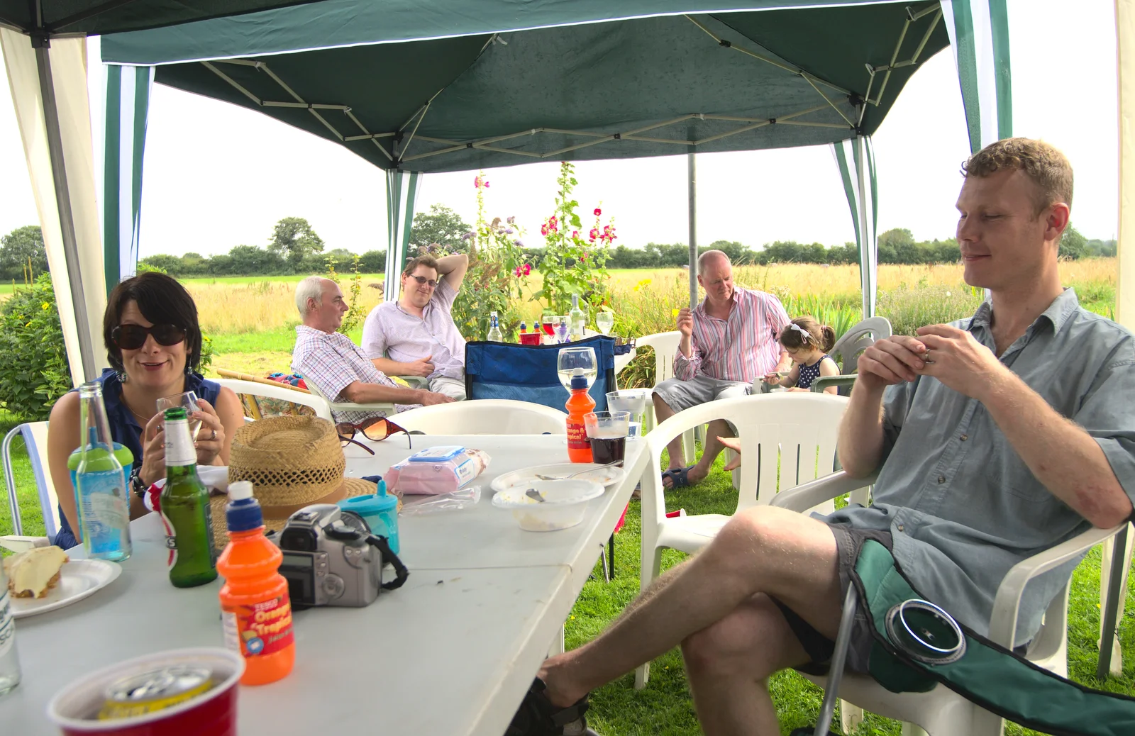 The Mikey P Massive under a gazebo, from "Grandma Julie's" Barbeque Thrash, Bressingham, Norfolk - 19th August 2012