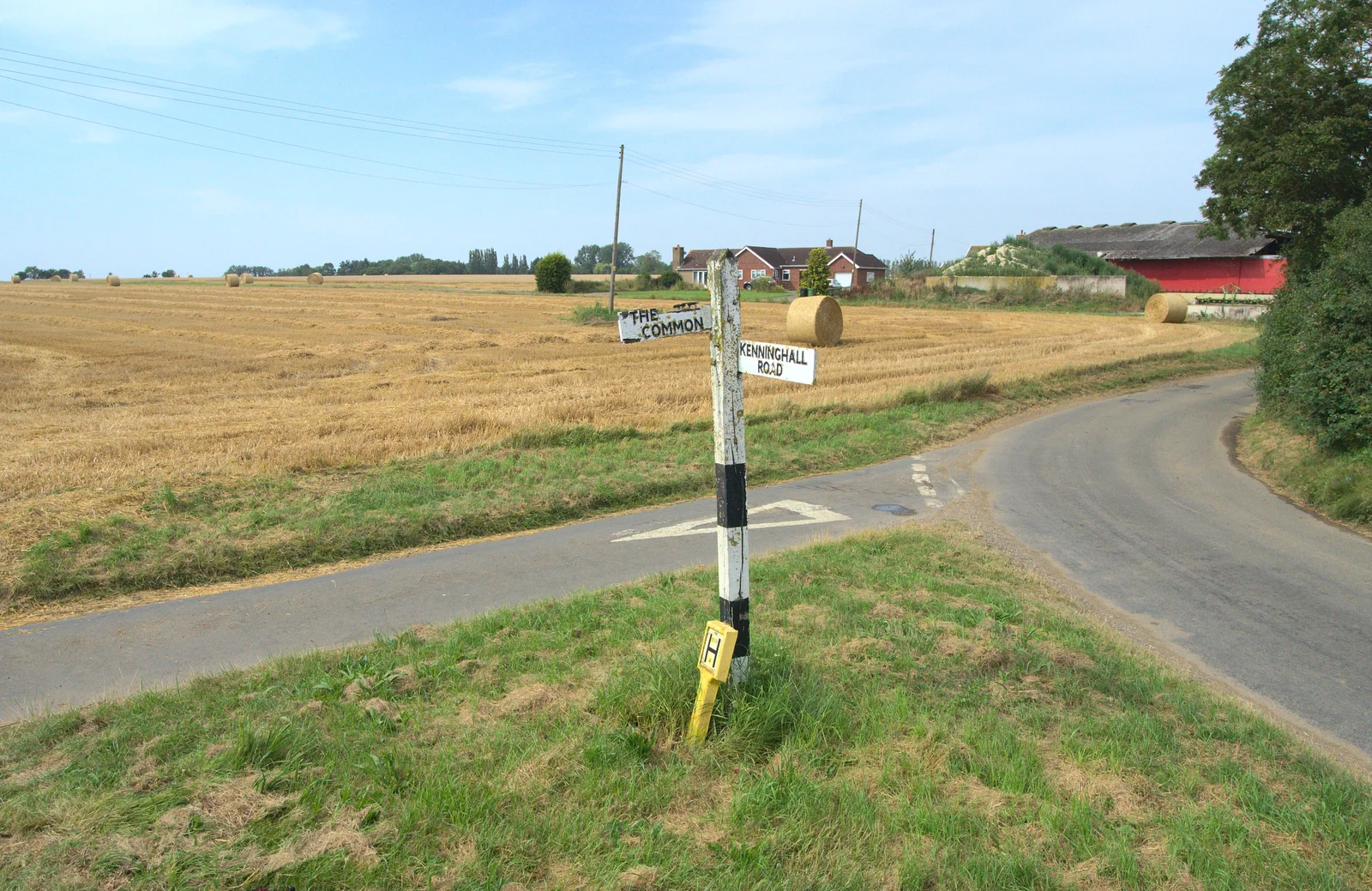 A wonky old-school wooden roadsign, from "Grandma Julie's" Barbeque Thrash, Bressingham, Norfolk - 19th August 2012