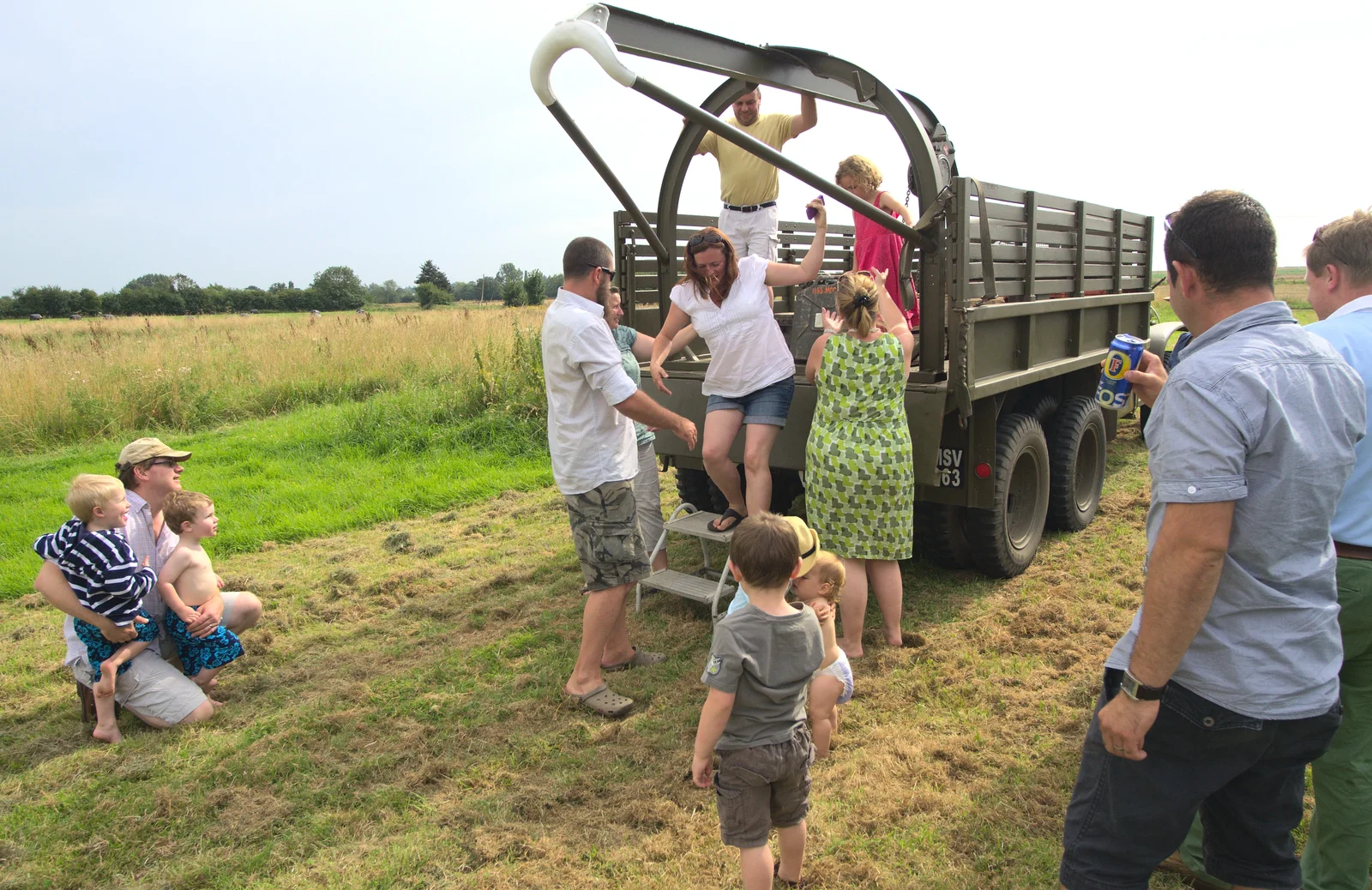 The troops disembark, from "Grandma Julie's" Barbeque Thrash, Bressingham, Norfolk - 19th August 2012