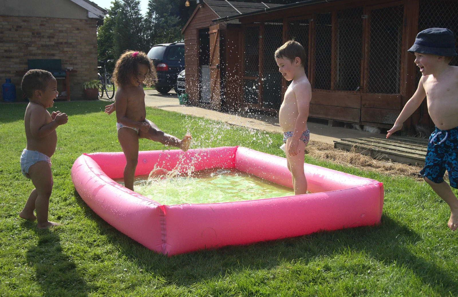 Splashing around, from "Grandma Julie's" Barbeque Thrash, Bressingham, Norfolk - 19th August 2012