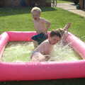 The boys pile in to the pool, "Grandma Julie's" Barbeque Thrash, Bressingham, Norfolk - 19th August 2012
