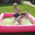 The boys pile in to the pool, "Grandma Julie's" Barbeque Thrash, Bressingham, Norfolk - 19th August 2012