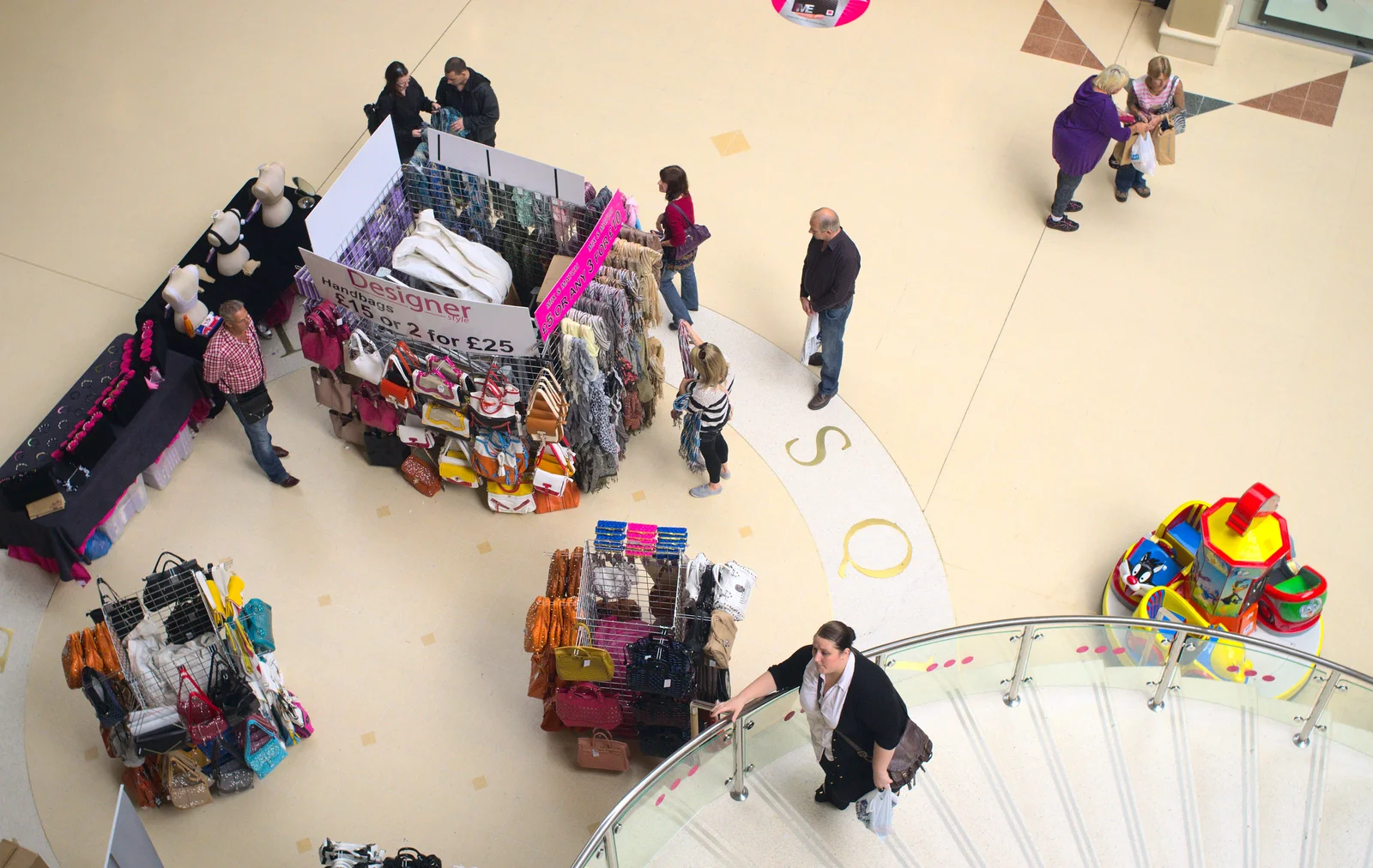 A view down to the ground floor of Castle Mall, from Bill and Carmen's Paella Barbeque, and a Trip to the City, Yaxley and Norwich - 25th August 2012