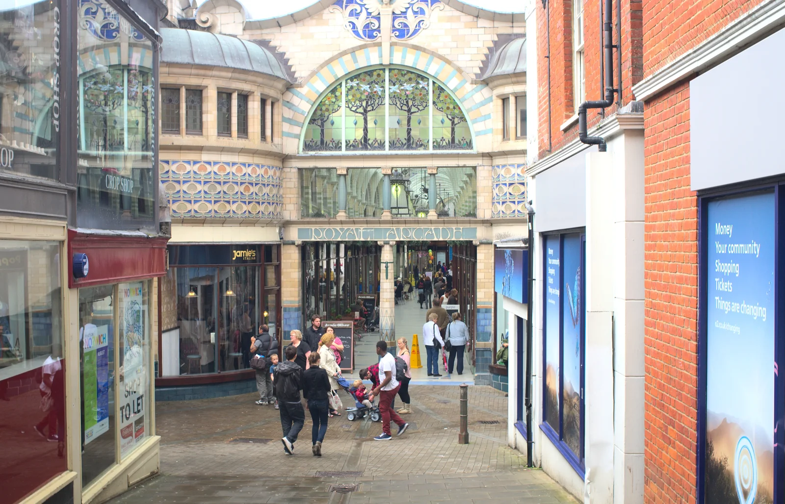 A view down to the Royal Arcade, from Bill and Carmen's Paella Barbeque, and a Trip to the City, Yaxley and Norwich - 25th August 2012