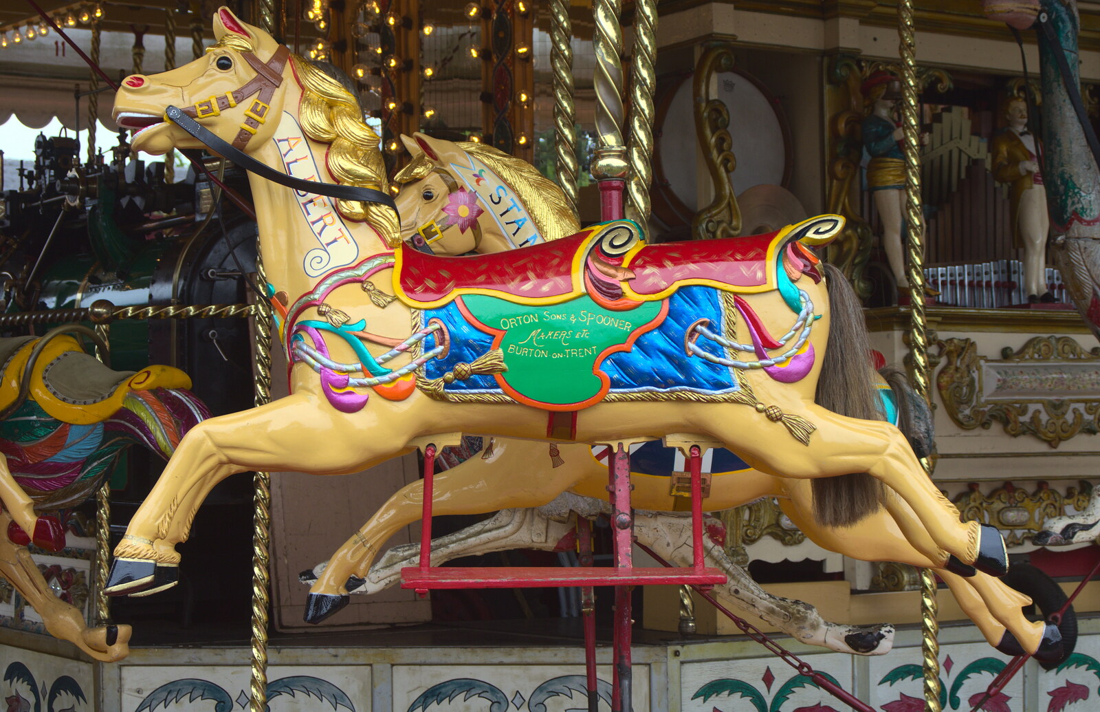 Carousel horses from A Bressingham Steam Day, Norfolk, 27th August 2012