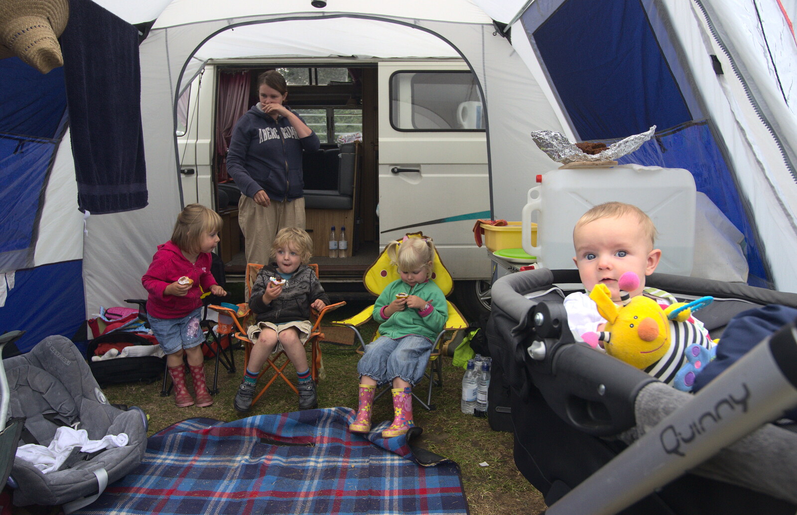 Sophie, Fred, Grace and Harry - 'Mister Cheese' from Camping at Dower House, West Harling, Norfolk - 1st September 2012
