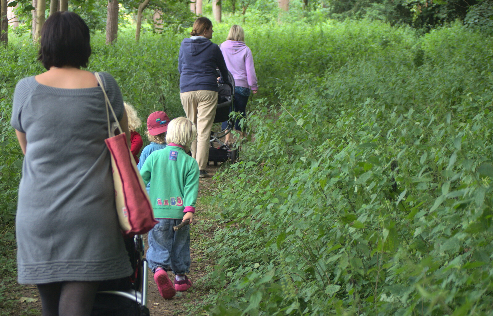 Walking through the nettles from Camping at Dower House, West Harling, Norfolk - 1st September 2012