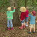 The gang whack a tree, Camping at Dower House, West Harling, Norfolk - 1st September 2012