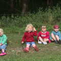 Fred's posse sit down on the grass, Camping at Dower House, West Harling, Norfolk - 1st September 2012