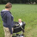 Harry in his pram, Camping at Dower House, West Harling, Norfolk - 1st September 2012