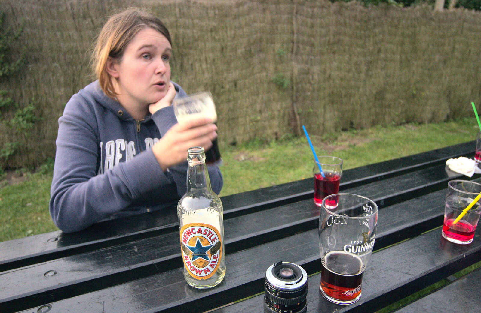 We have a pint at the clubhouse from Camping at Dower House, West Harling, Norfolk - 1st September 2012