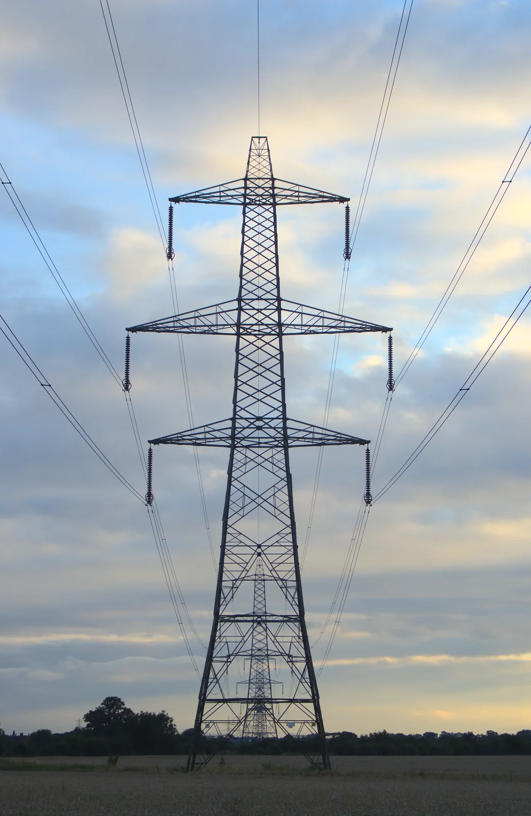 Electricity pylon in Thrandeston, from Camping at Dower House, West Harling, Norfolk - 1st September 2012