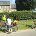 Milling around in front of Thrandeston Church, The BSCC does Matthew's Church Bike Ride, Suffolk - 8th September 2012