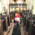 The BSCC does Matthew's Church Bike Ride, Suffolk - 8th September 2012, Jessica and Fred roam around in St. Margaret of Antioch church