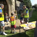 The BSCC does Matthew's Church Bike Ride, Suffolk - 8th September 2012, Hannah is on biscuit duty outside All-Saints, Stuston 