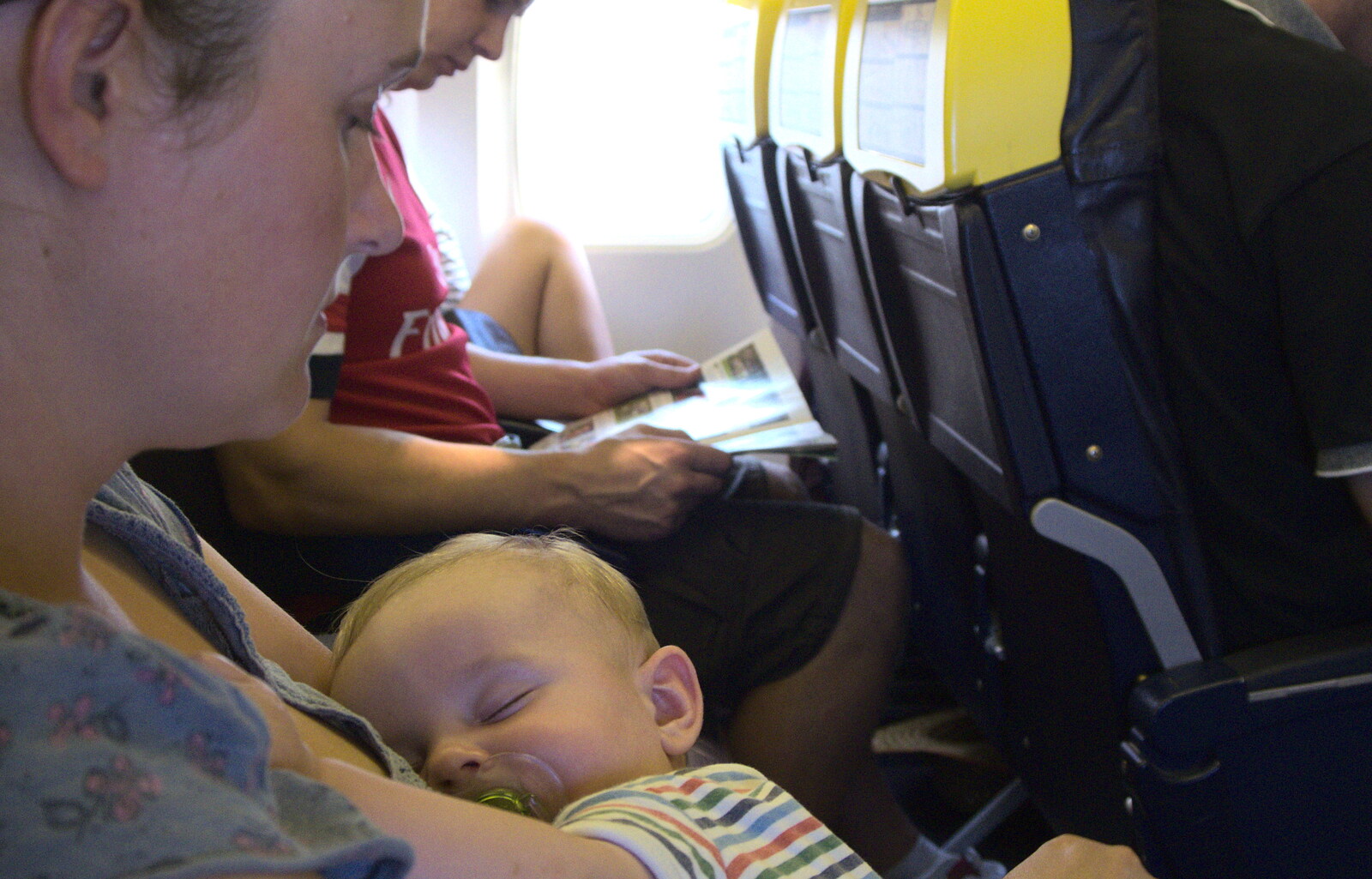 Harry - Mister Cheese - is asleep on the plane from A Trip to Sóller, Mallorca, Spain - 8th-14th September 2012