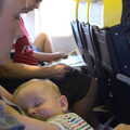 Harry - Mister Cheese - is asleep on the plane, A Trip to Sóller, Mallorca, Spain - 8th-14th September 2012