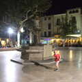 Fred runs around the square, A Trip to Sóller, Mallorca, Spain - 8th-14th September 2012