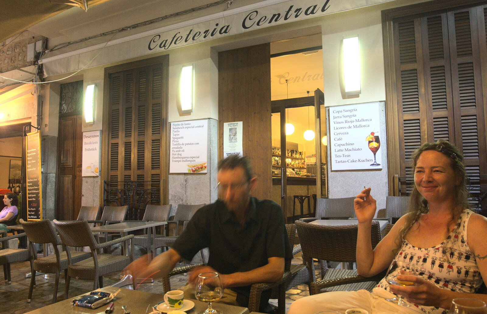 Philly and Davida at Cafeteria Central from A Trip to Sóller, Mallorca, Spain - 8th-14th September 2012