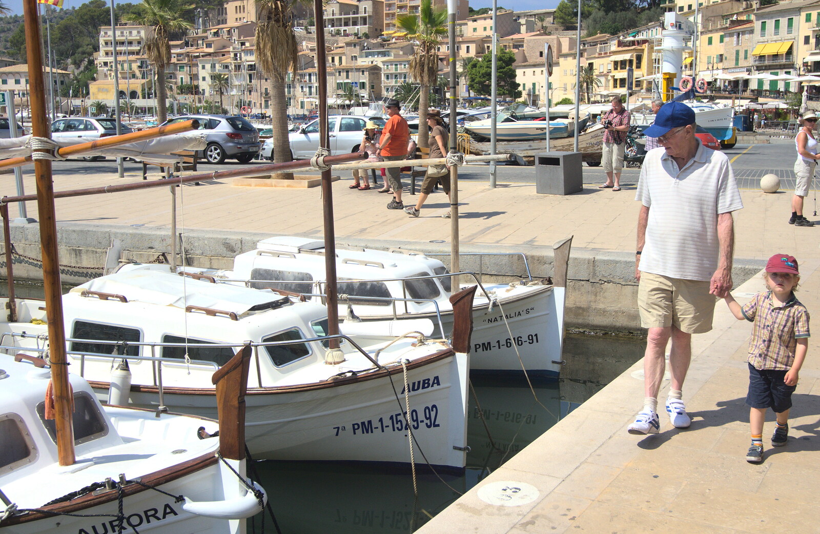 Grandad and Fred look at the boats from A Trip to Sóller, Mallorca, Spain - 8th-14th September 2012