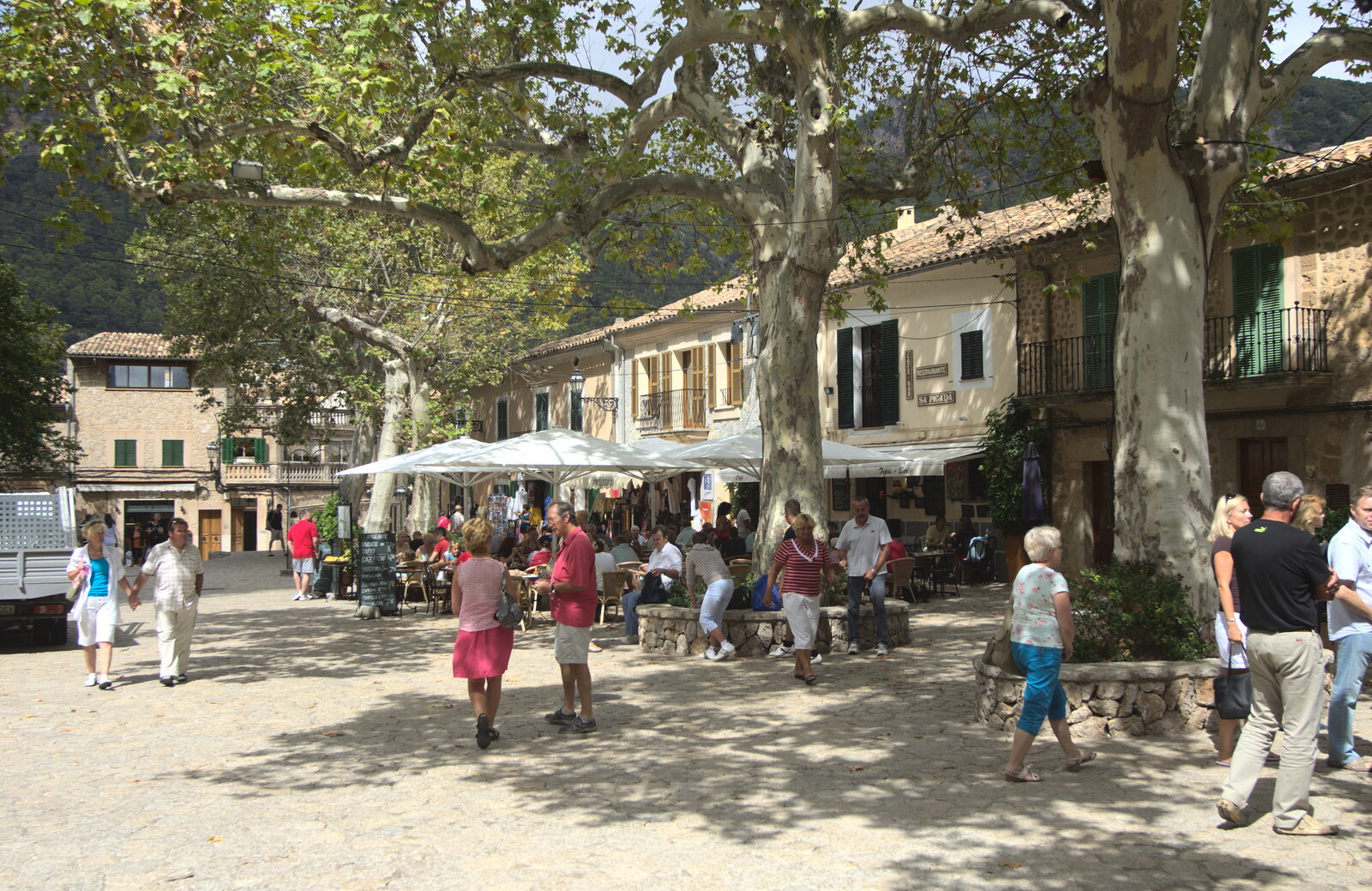 A tree-covered square from A Few Hours in Valdemossa, Mallorca, Spain - 13th September 2012