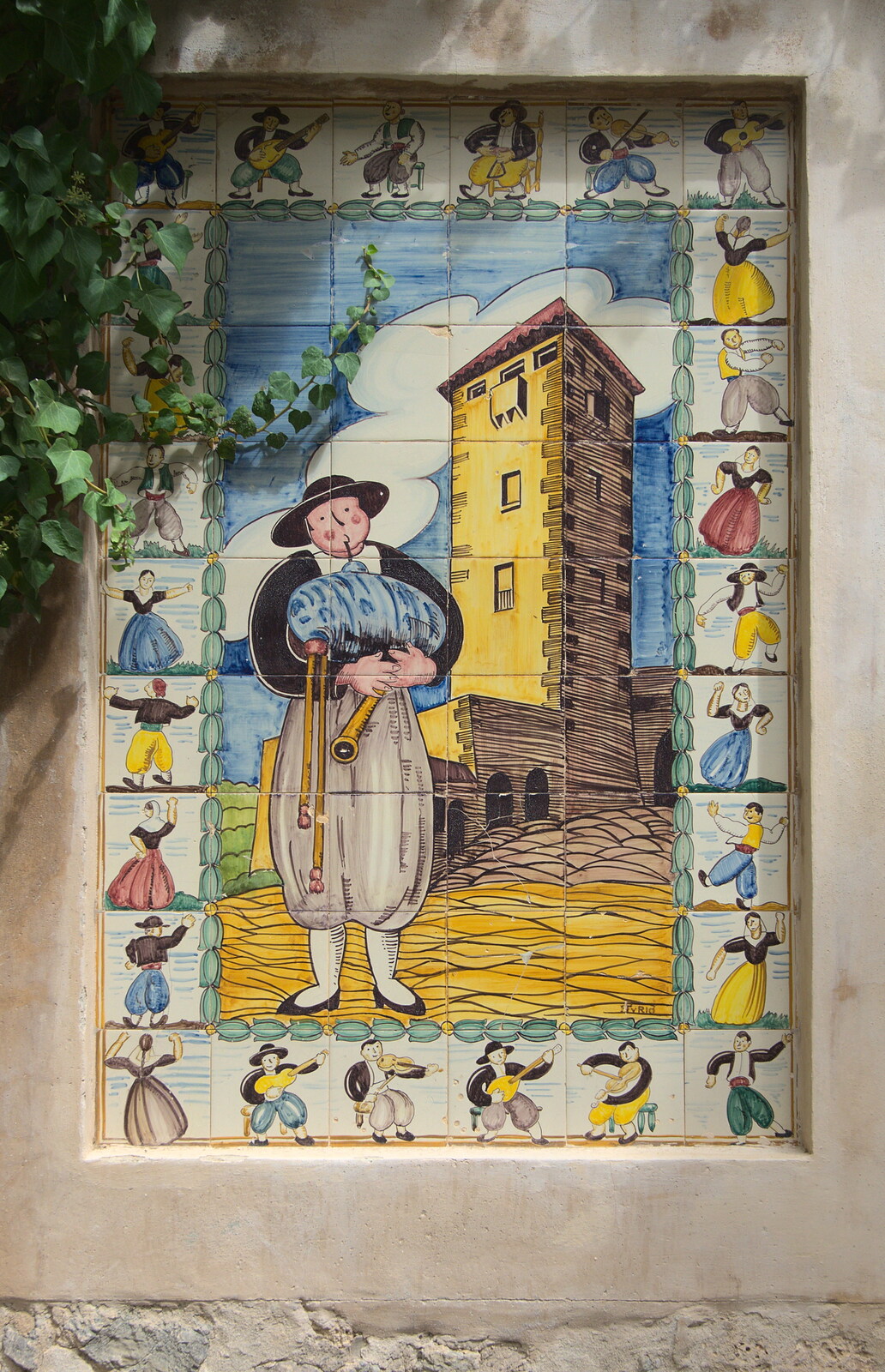 Tiled painting on a wall from A Few Hours in Valdemossa, Mallorca, Spain - 13th September 2012